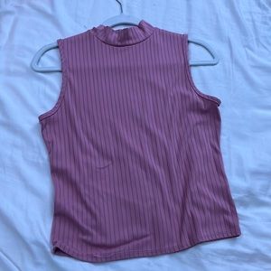 light pink ribbed mock neck.